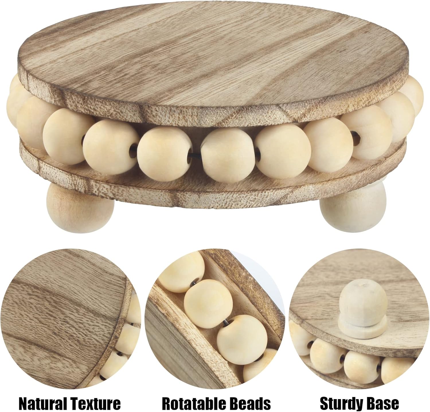 2 Pack Wooden Risers for Home Dcor Display Stand