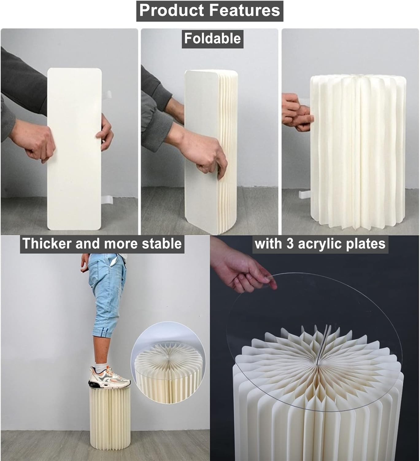 AHUAWA 3Pcs Foldable Cardboard Cylinder Stands for Parties