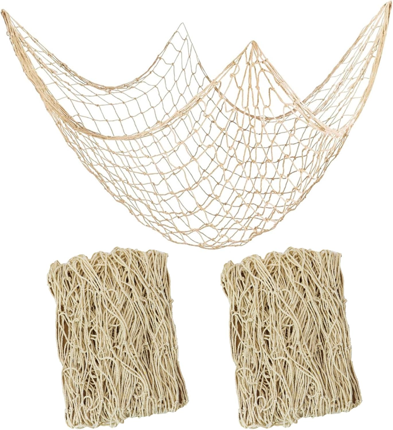 2PCS Fish Net Decorations Ocean Themed Wall Hanging