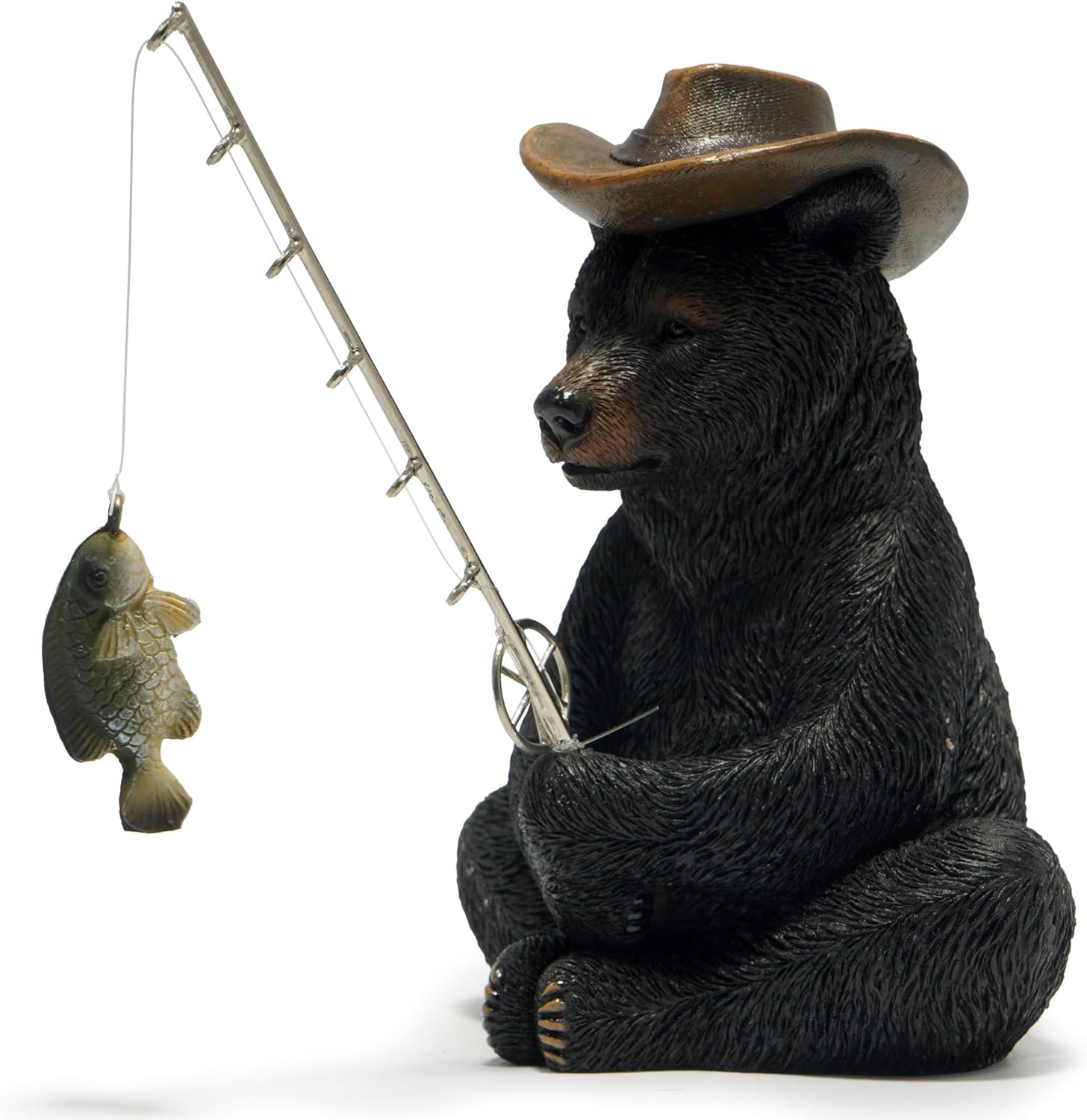 Hodao Black Bear Fishing Statue Home Decor