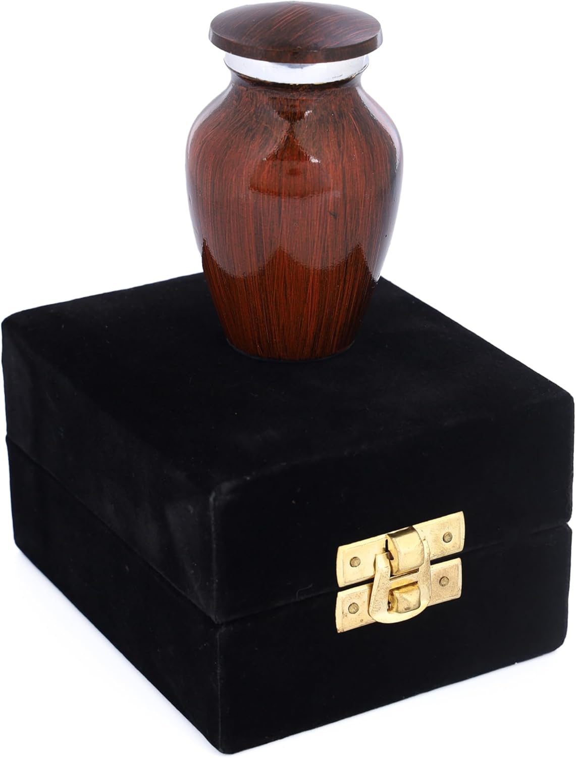 Bless International Hand-Engraved Mini Brass Urn with Lid 3 Inch Keepsake for Ashes or Memorials