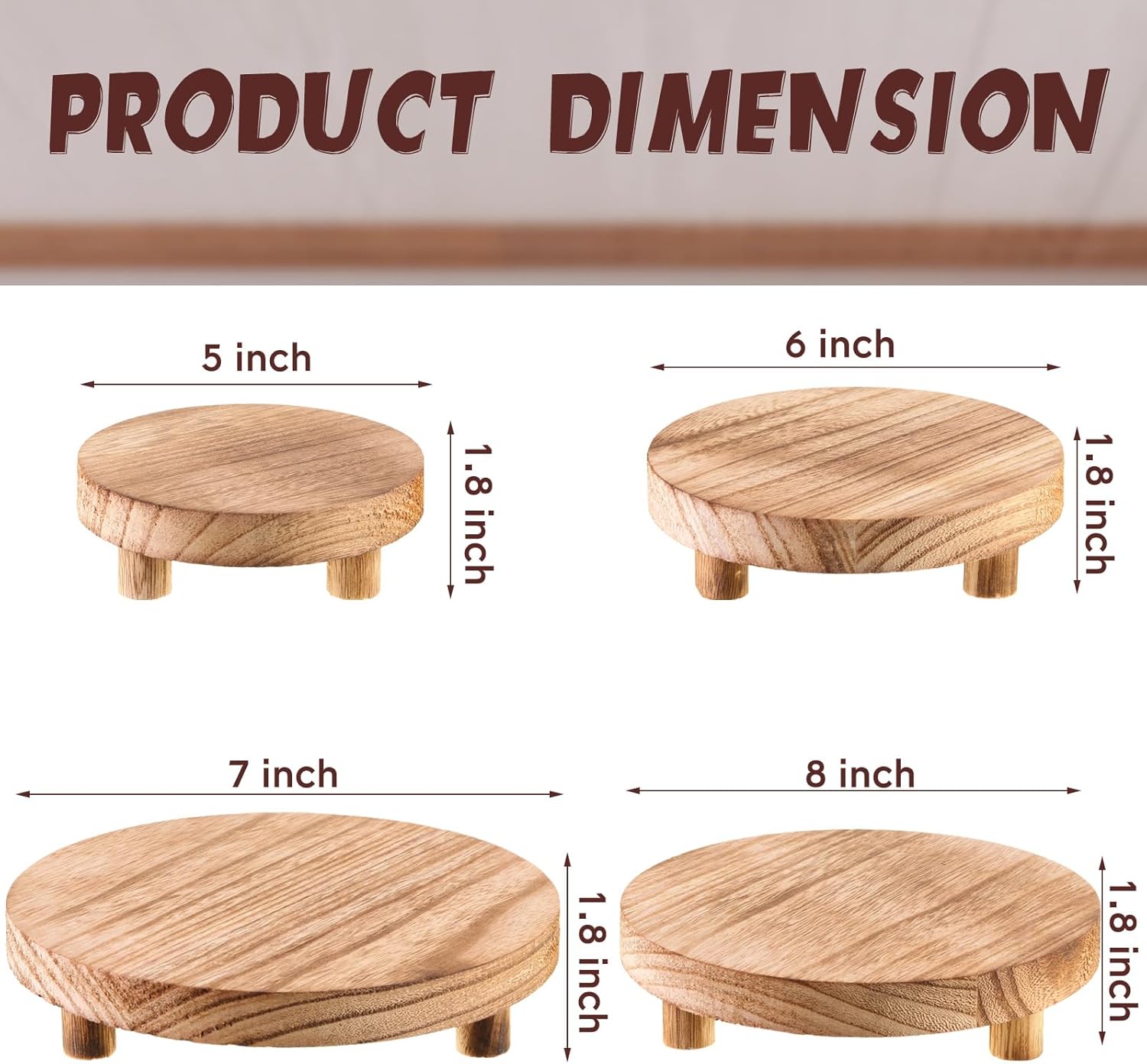 Geetery 4 Pcs Wooden Risers Display Stand Decor