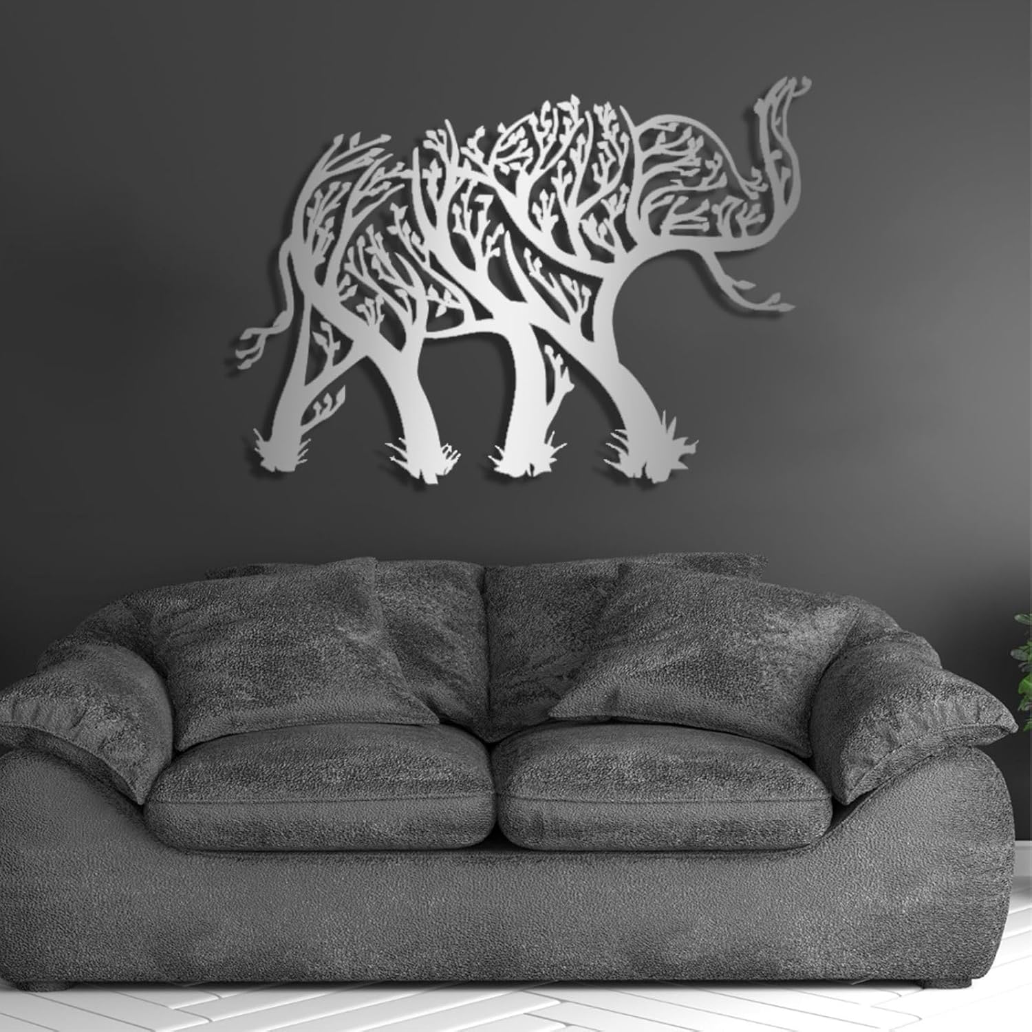 Cadeali Gold Elephant Metal Wall Art Decor