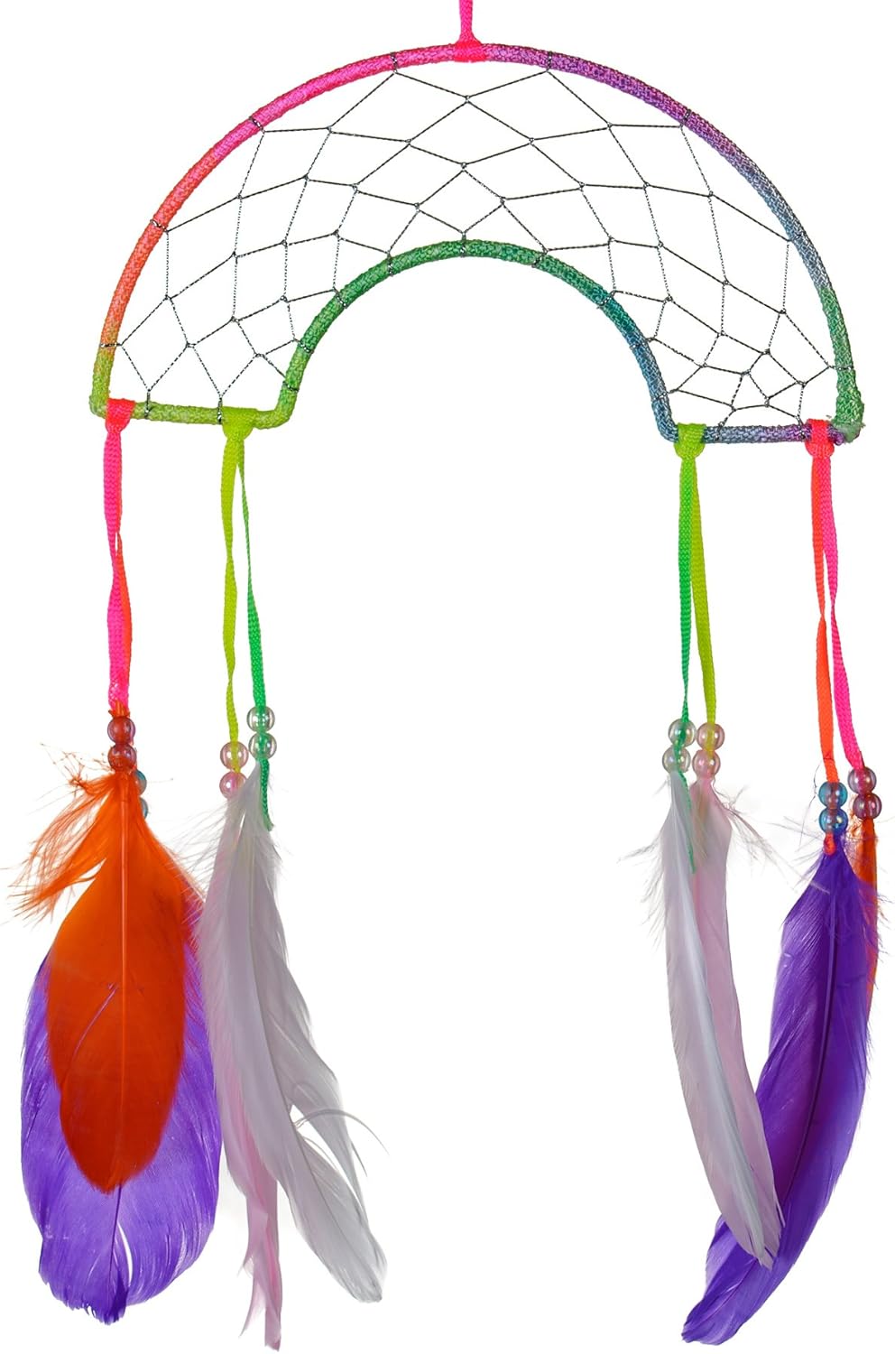 Rainbow Shape Dream Catcher with Feathers