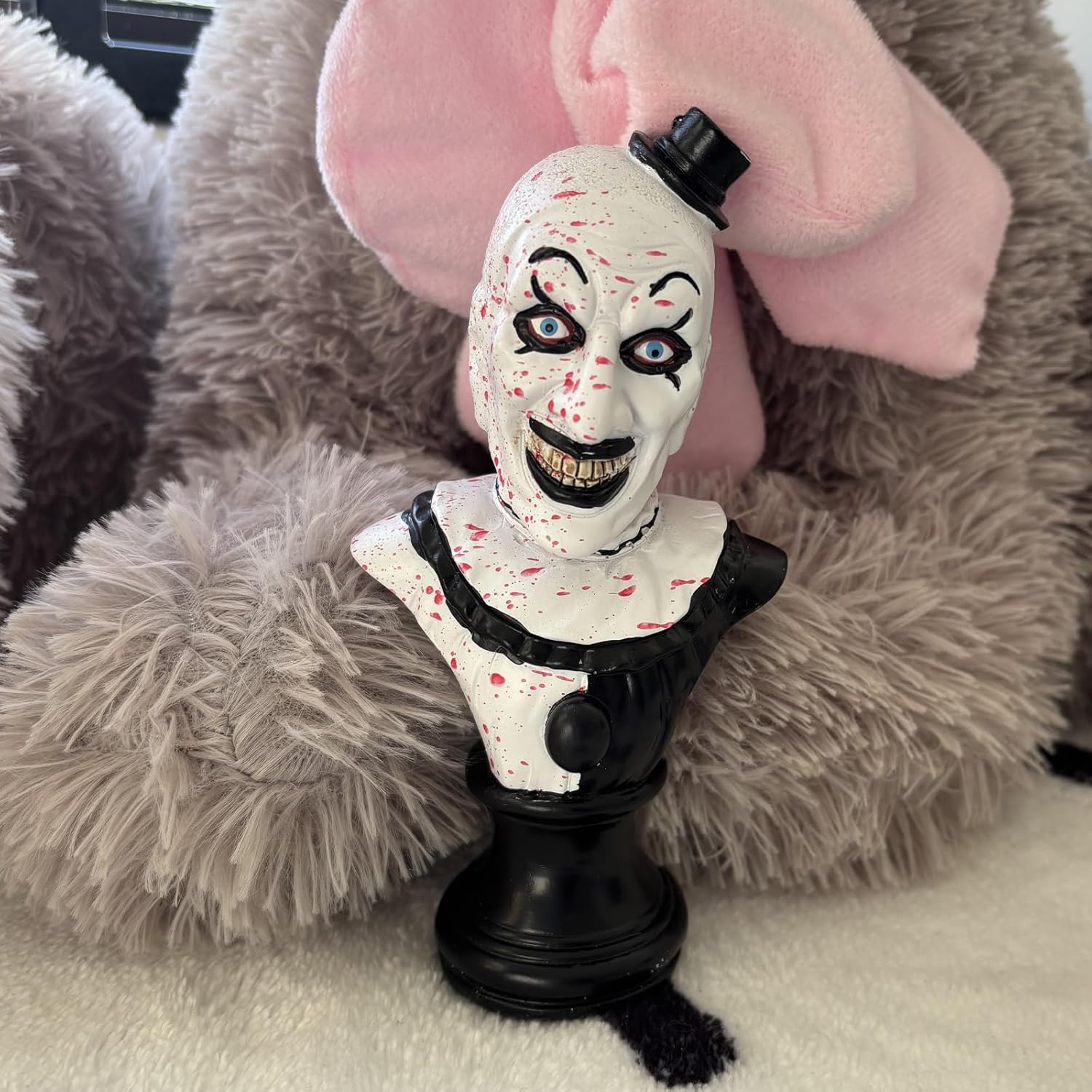 Scary Evil Clown Bust Statue for Home Office Party Decor