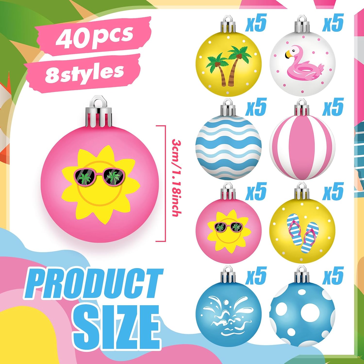 HyDren 40 Pcs Tropical Hanging Tree Decorations