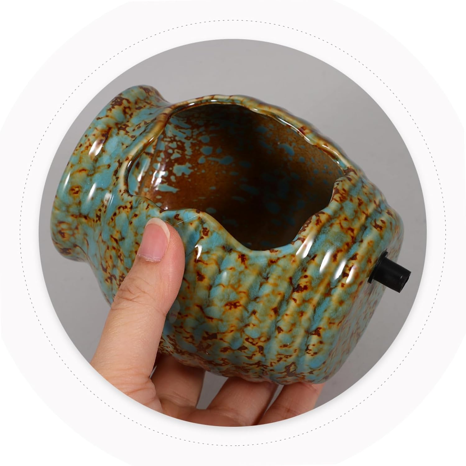 Vintage Ceramic Waterfall Jar for Aquarium and Garden Decor