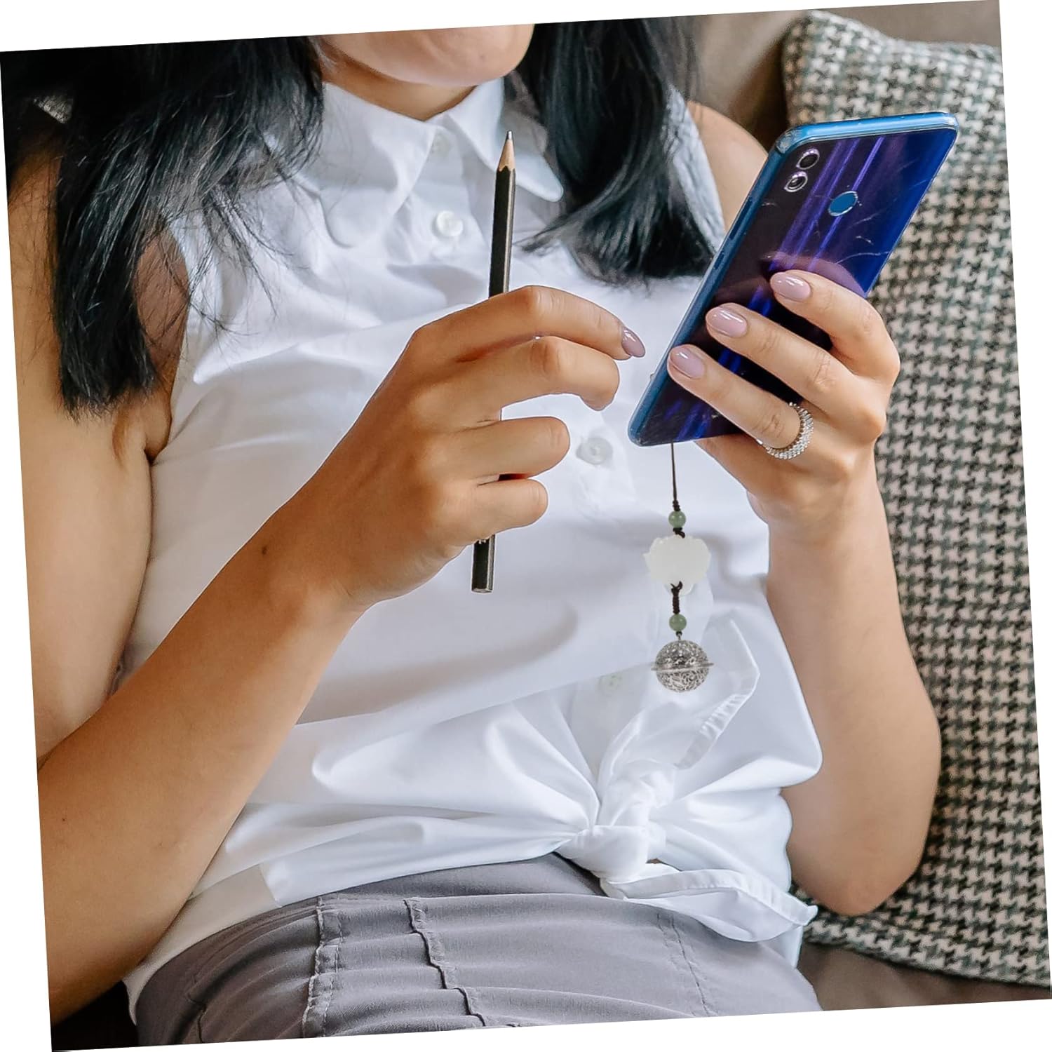 DOITOOL Retro Hanging Bell Phone Pendant