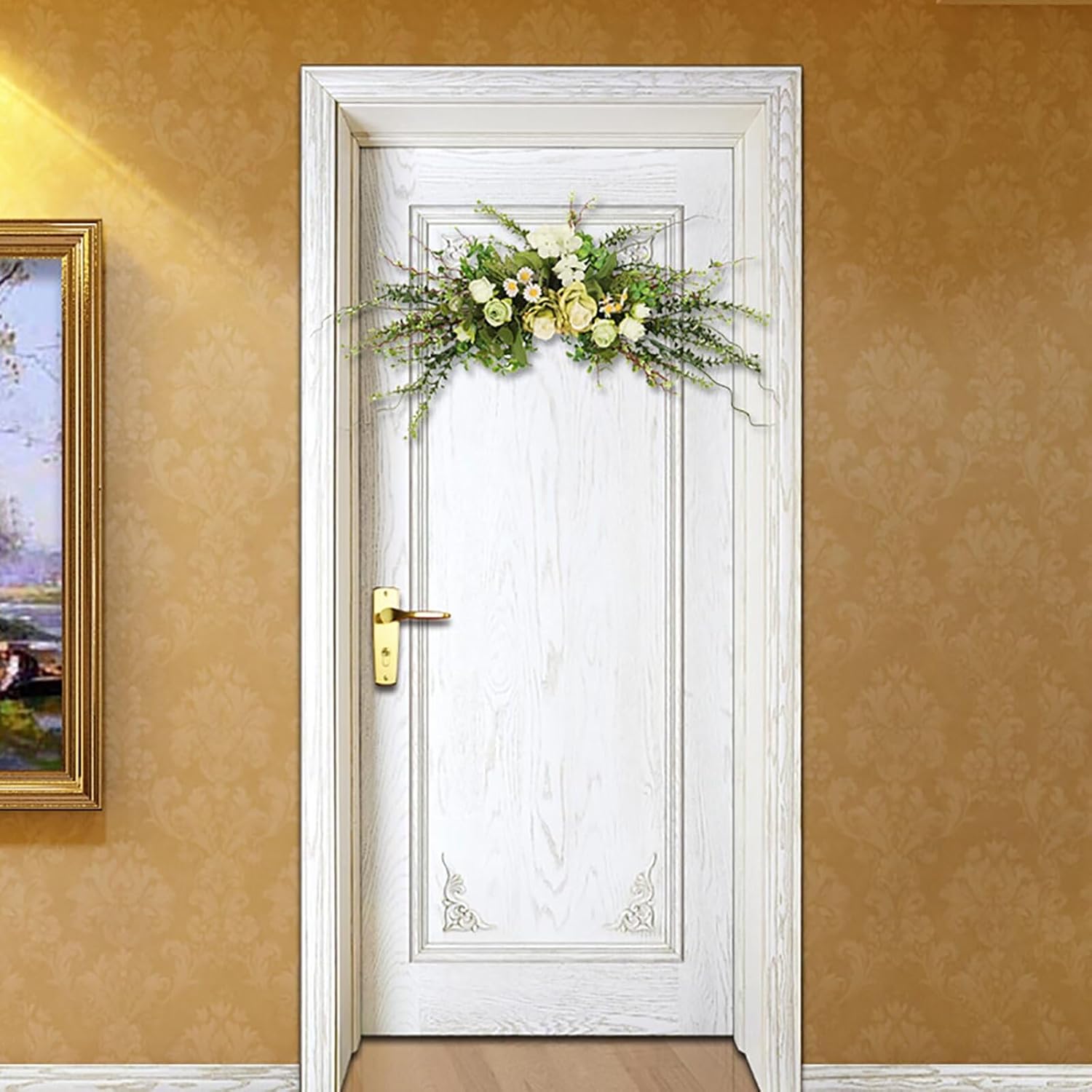 Lovmeety Artificial Flower Swag for Door Wall Decor