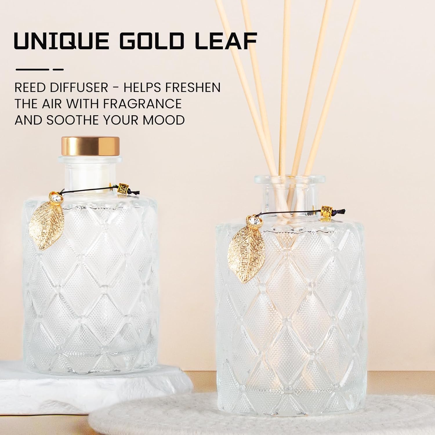 Vintage Glass Diffusers Set of 6 with 40PCS Sticks