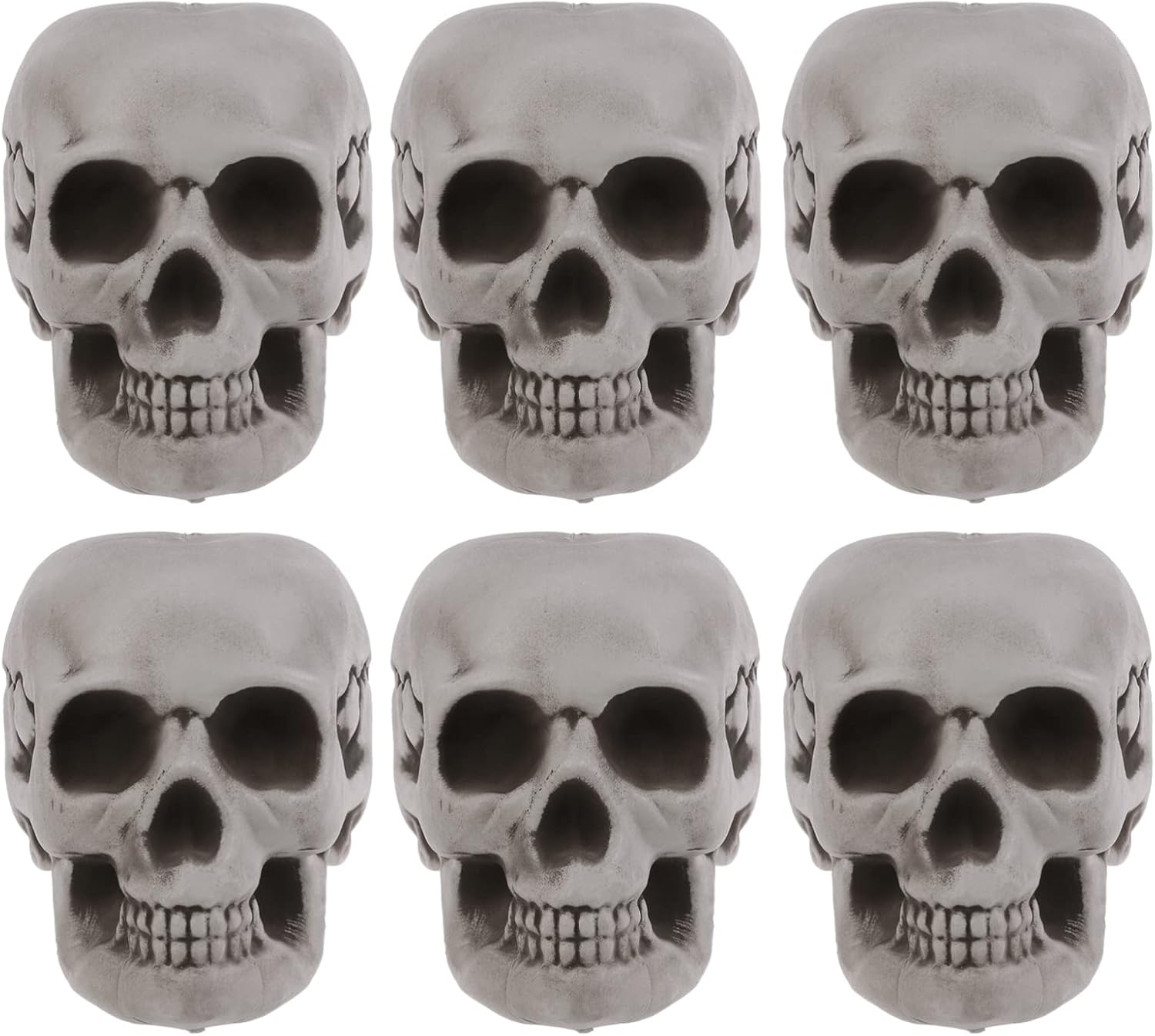 Amosfun 6PCS Halloween Skeletons Skull Head Bone Model Props