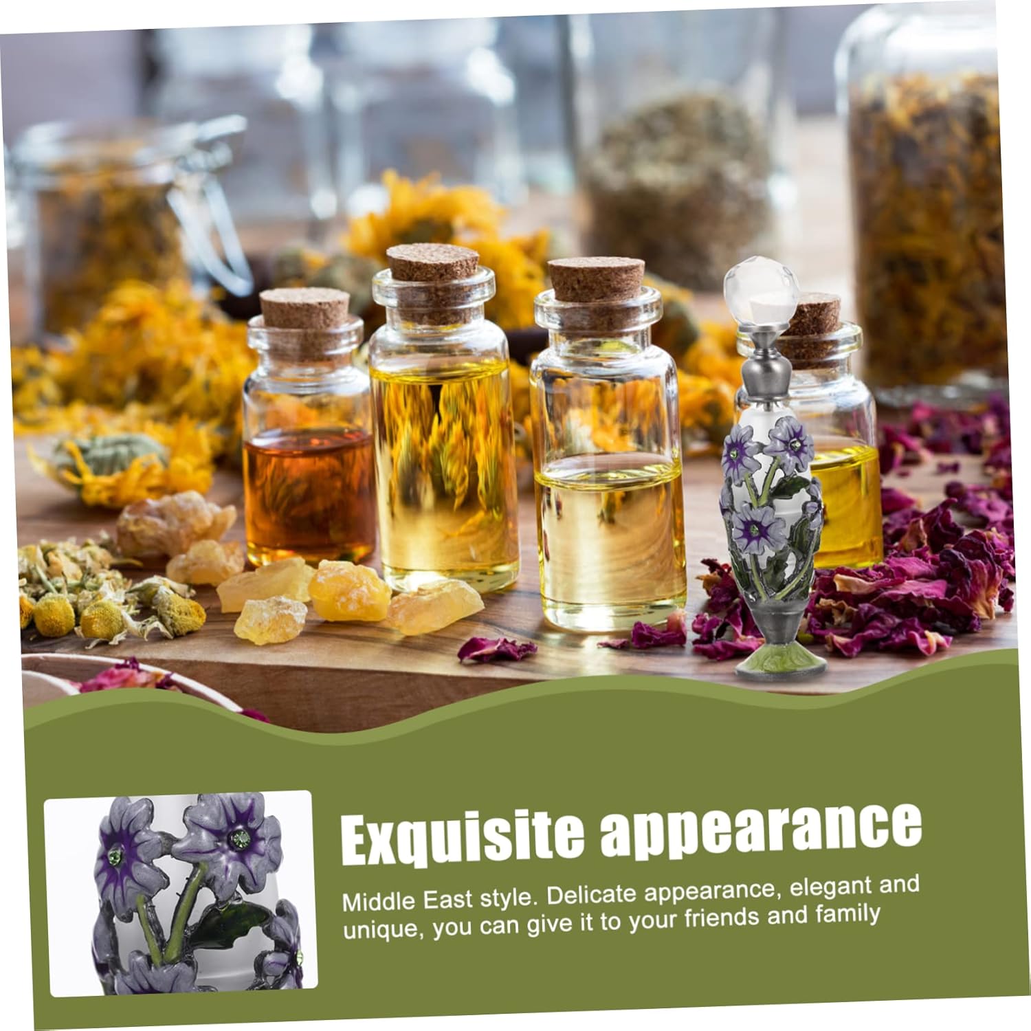 Healeved Chic Vintage Glass Essential Oil Bottle