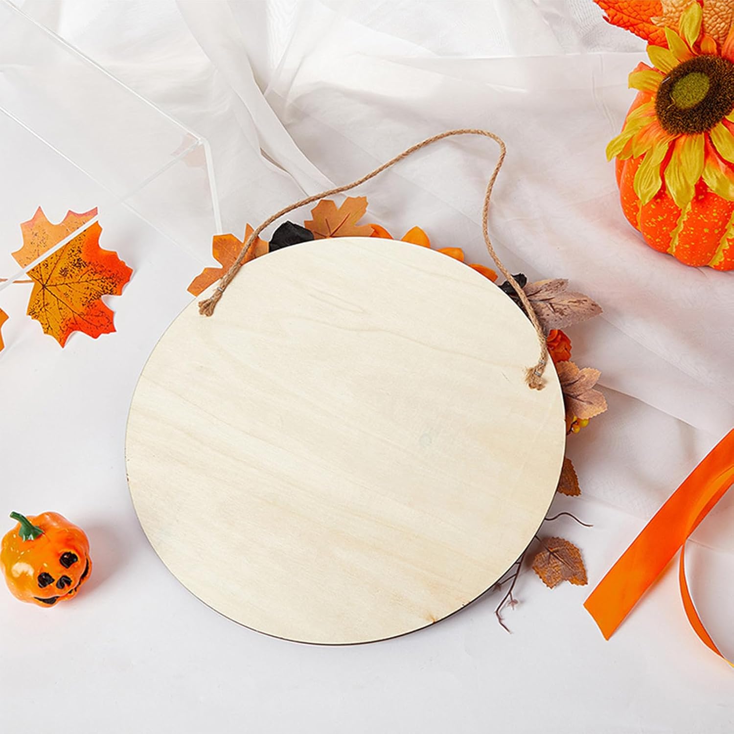 Belupai Halloween Door Sign Wooden Wreath
