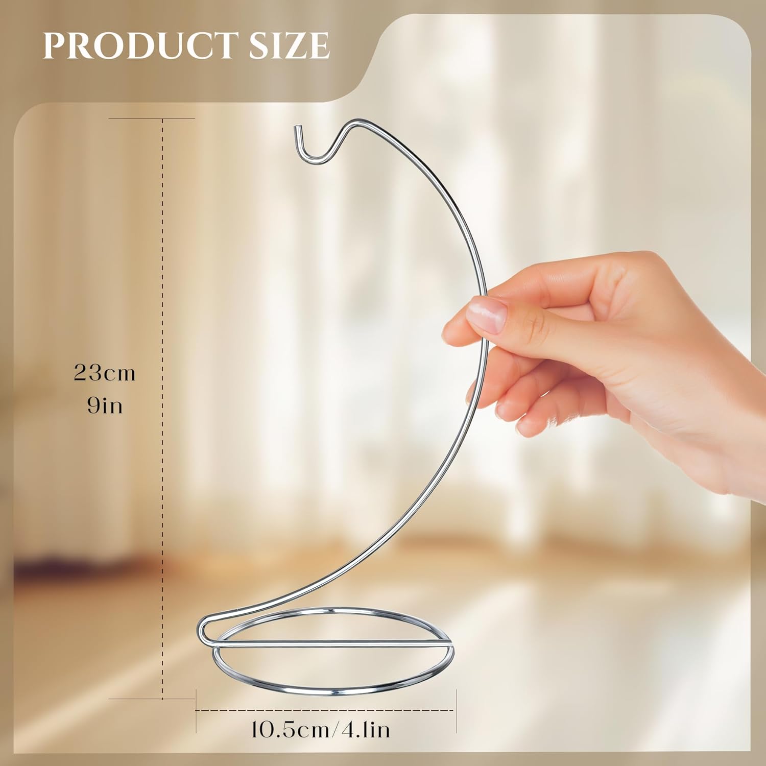 HD Silver Ornament Display Stand 9 Inch 5 Pack
