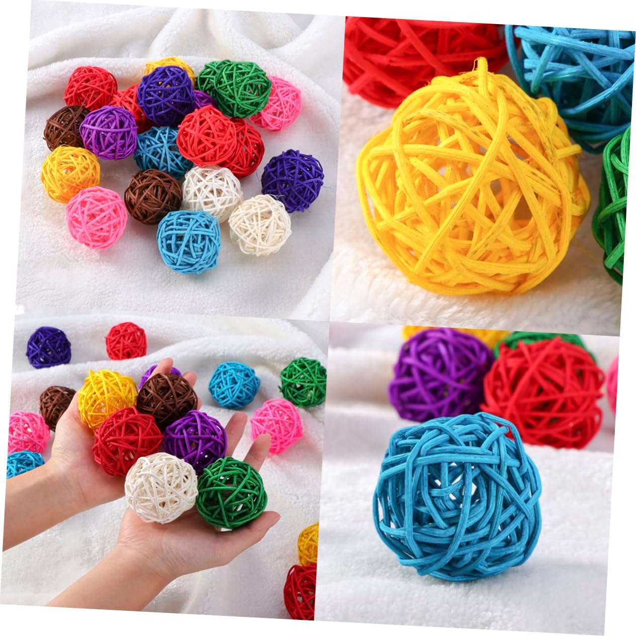 10pcs Assorted Rattan Decorative Balls for Home Decor and Party Use