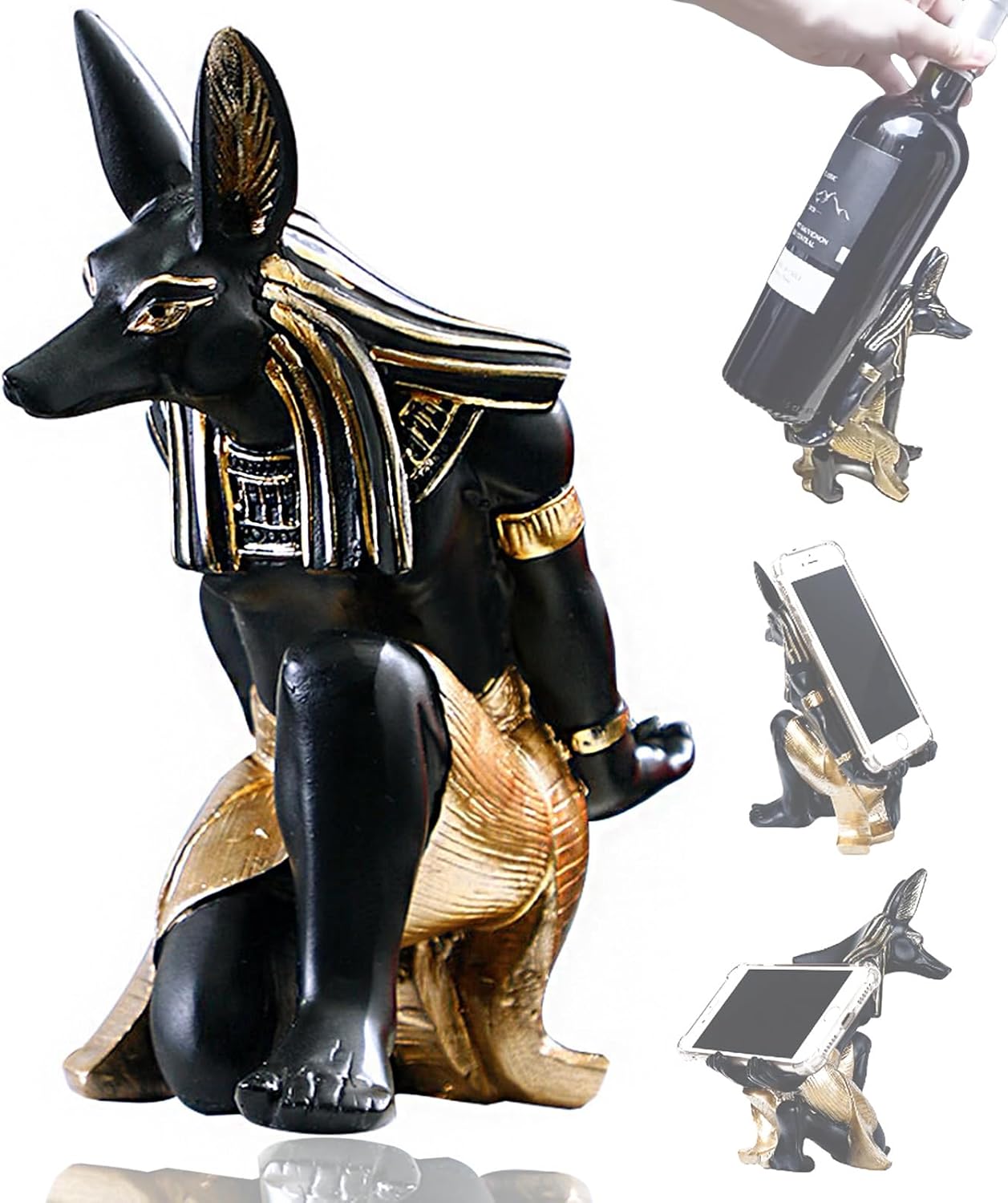 Anubis Statue Home Decor Sculpture Resin Figurine Phone Stand Wine Rack