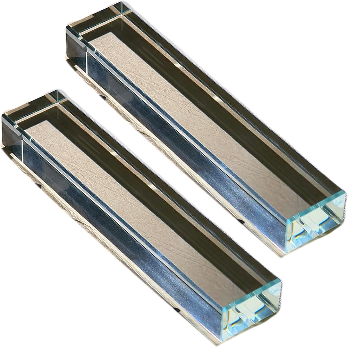Modern Clear K9 Glass Paperweight Set 2 Pcs