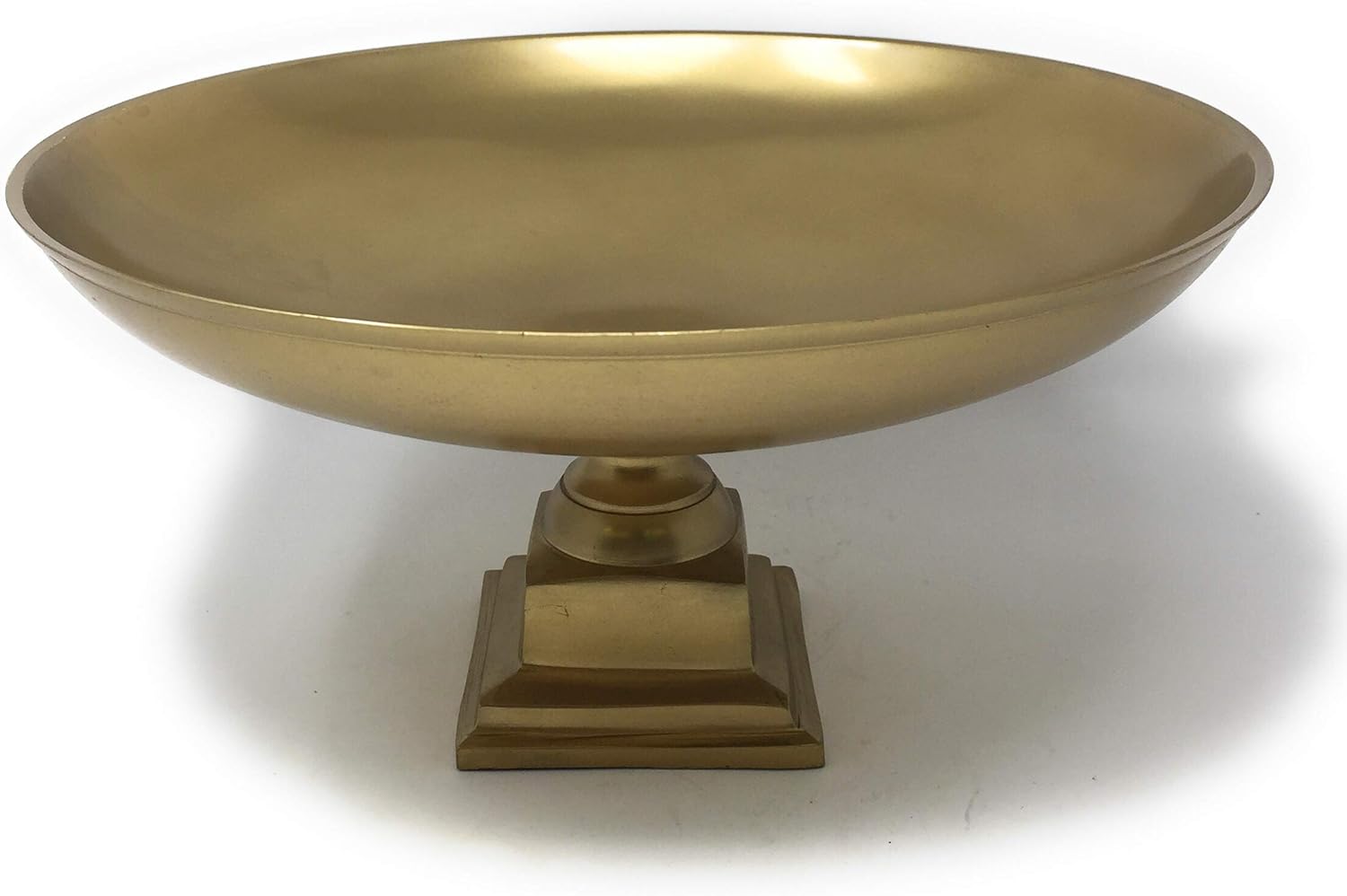 Serene Spaces Living Gold Pedestal Bowl - Table Centerpiece with Rich Gold Color 1075 Diameter 575 Tall