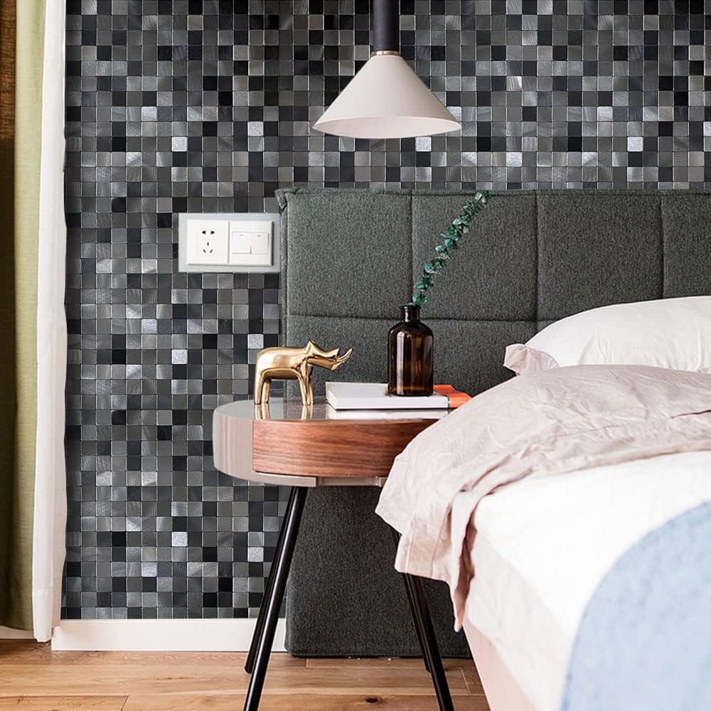 XUANINY 10-Piece Self-Adhesive Metal Backsplash