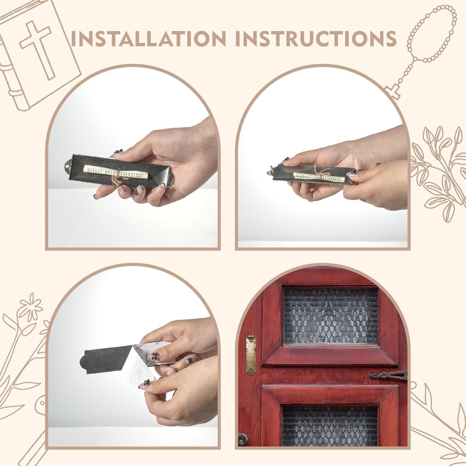 CAMATET Mezuzah Scroll Holder 3Pcs Door Hanging Decor