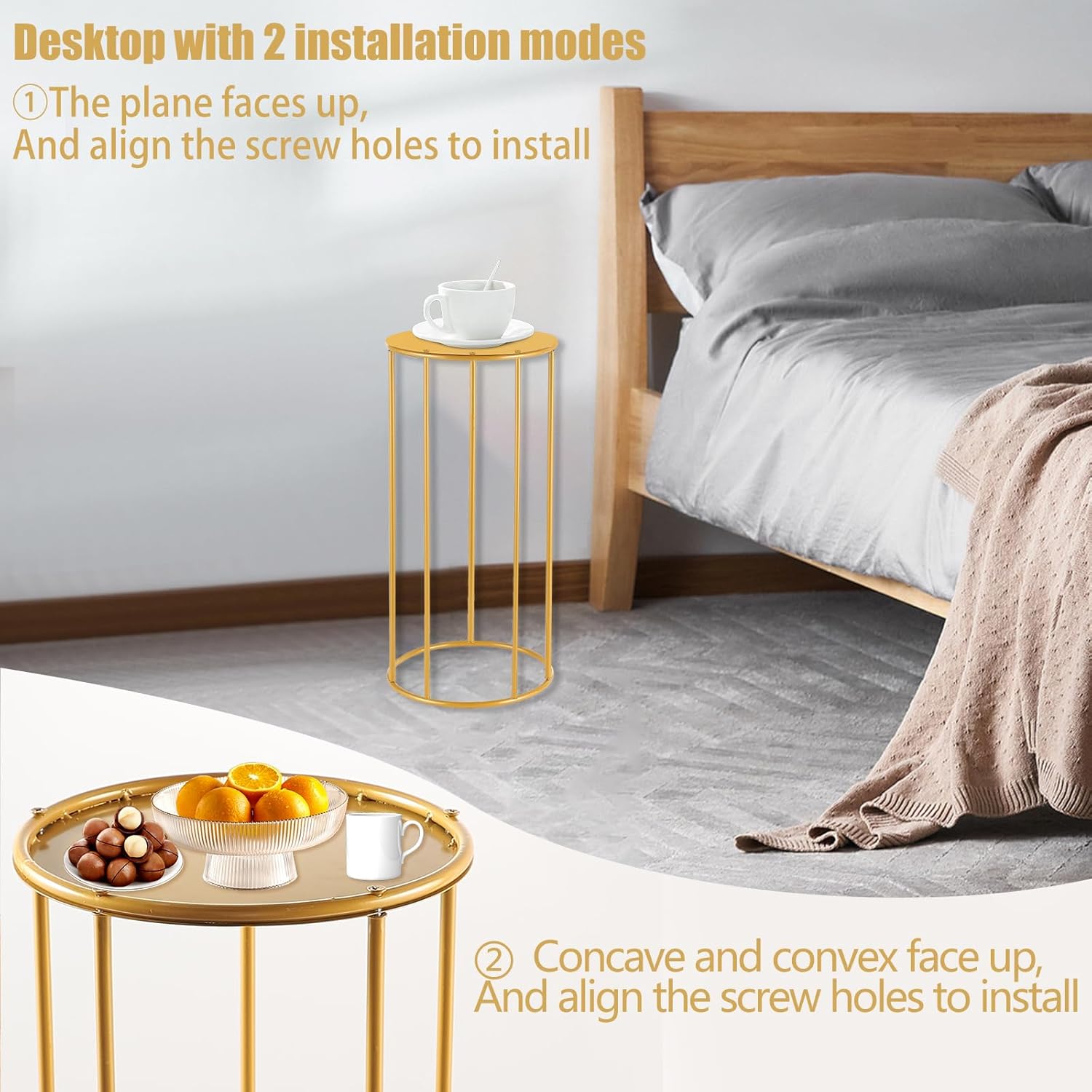 Vorriop 177 in Gold Pedestal Table for Parties