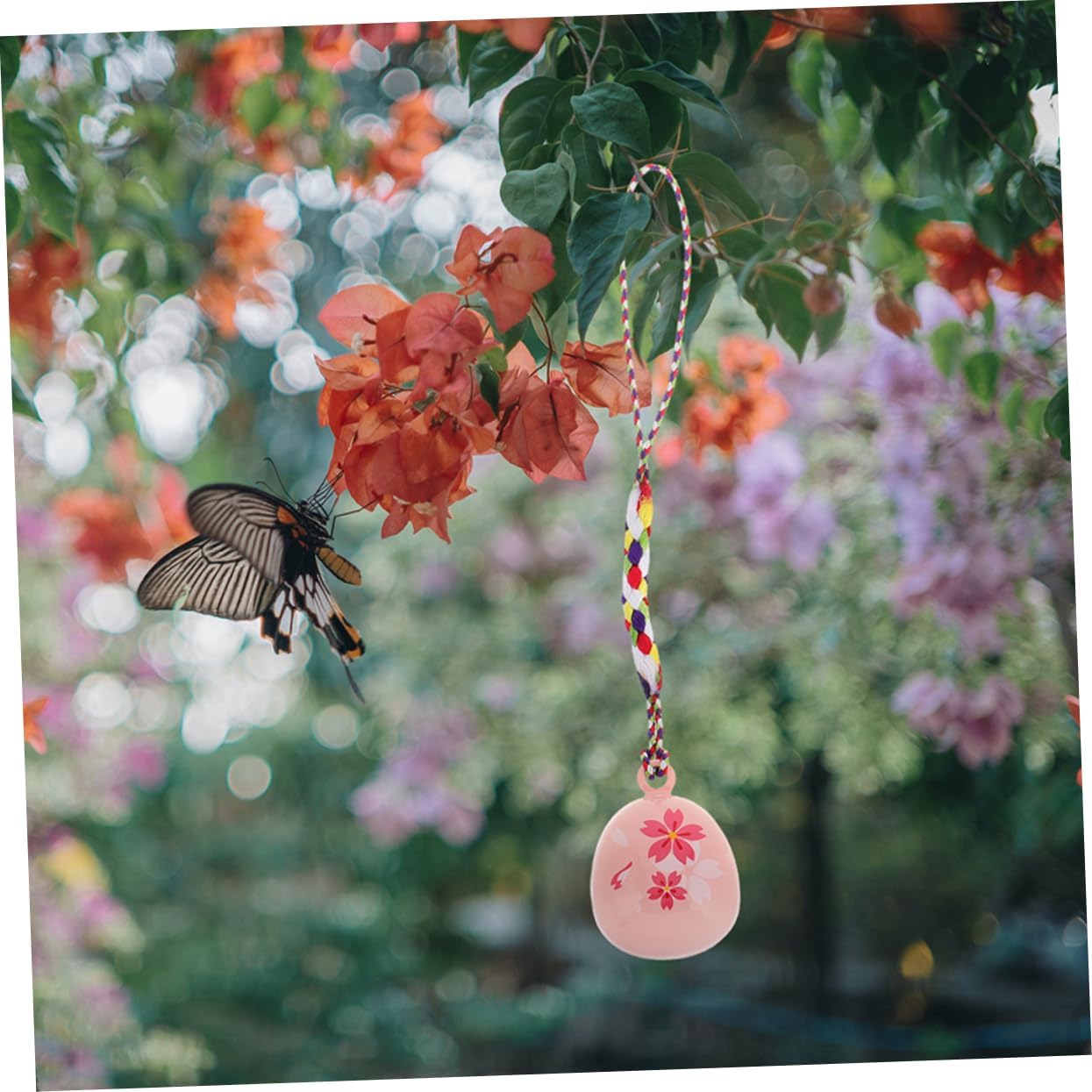 Cherry Blossom Decorative Hanging Bell Pendant for Phones Cars Homes
