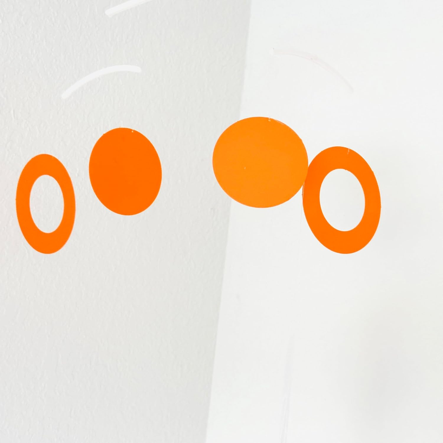 Minimalist Hanging Mobile with 3 Solid Circles and 3 Ring-Shaped Circles