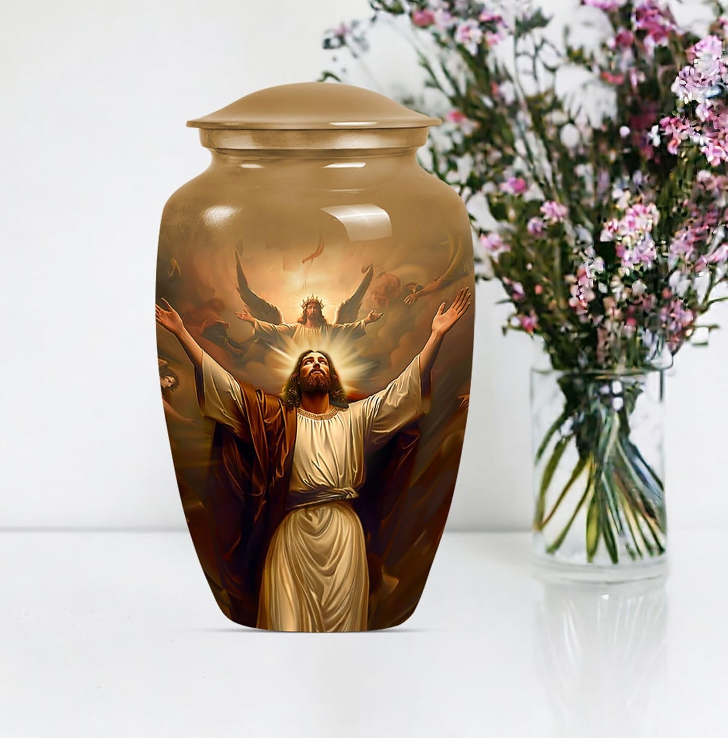 Jesus Cross Urn 10 Inch Large Cremation Urn for Adults