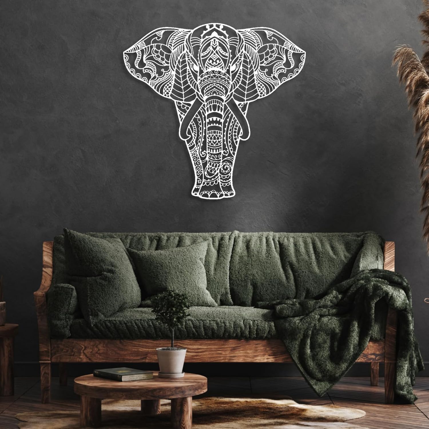 Cadeali Elephant Metal Wall Art Sculpture