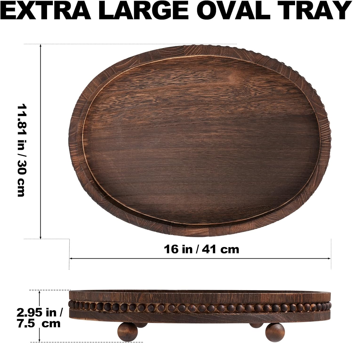 Wooden Decorative Tray 16x118in Farmhouse Style Coffee Table Decor 1