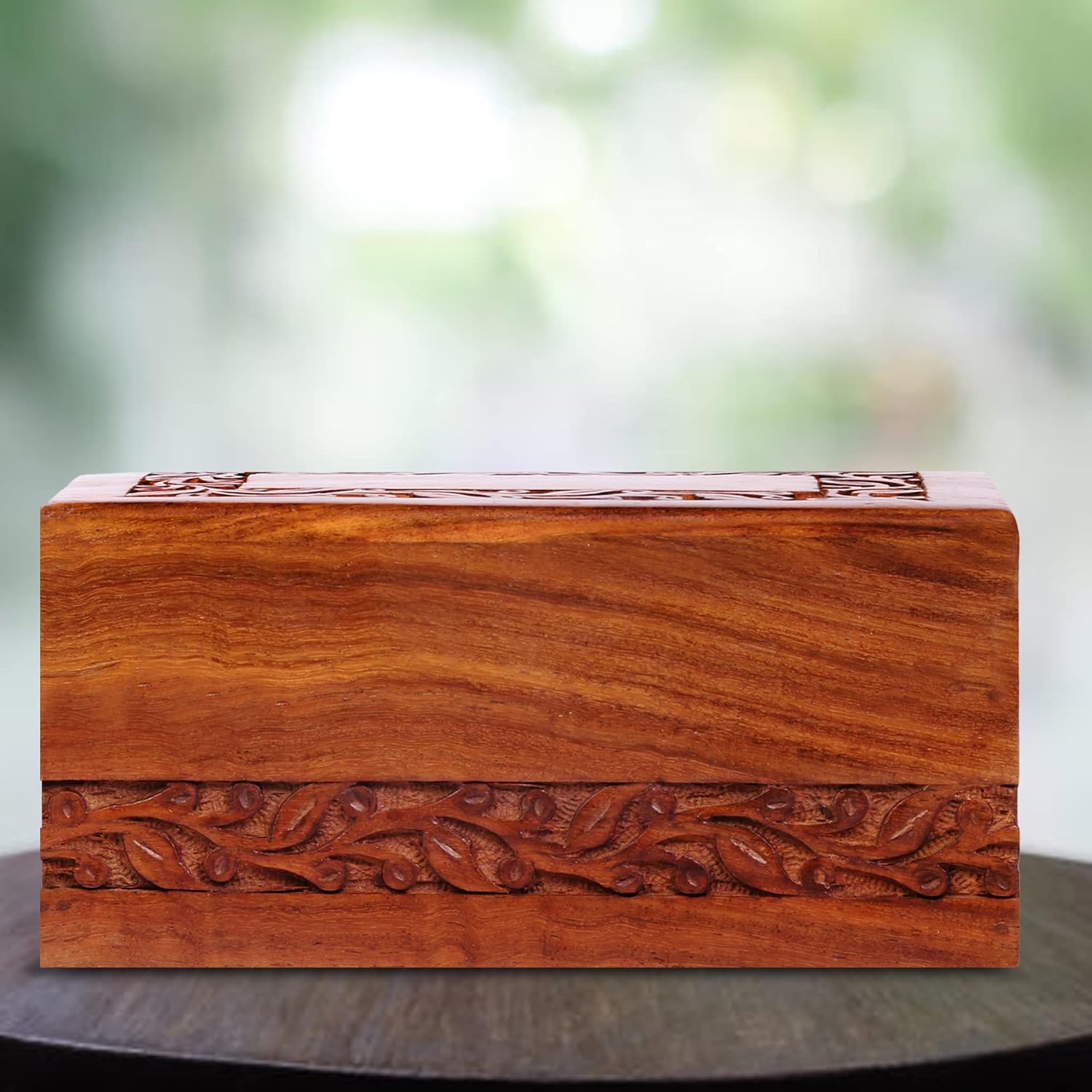 EARTHLY HOME Handmade Wooden Urn Box - Medium Size