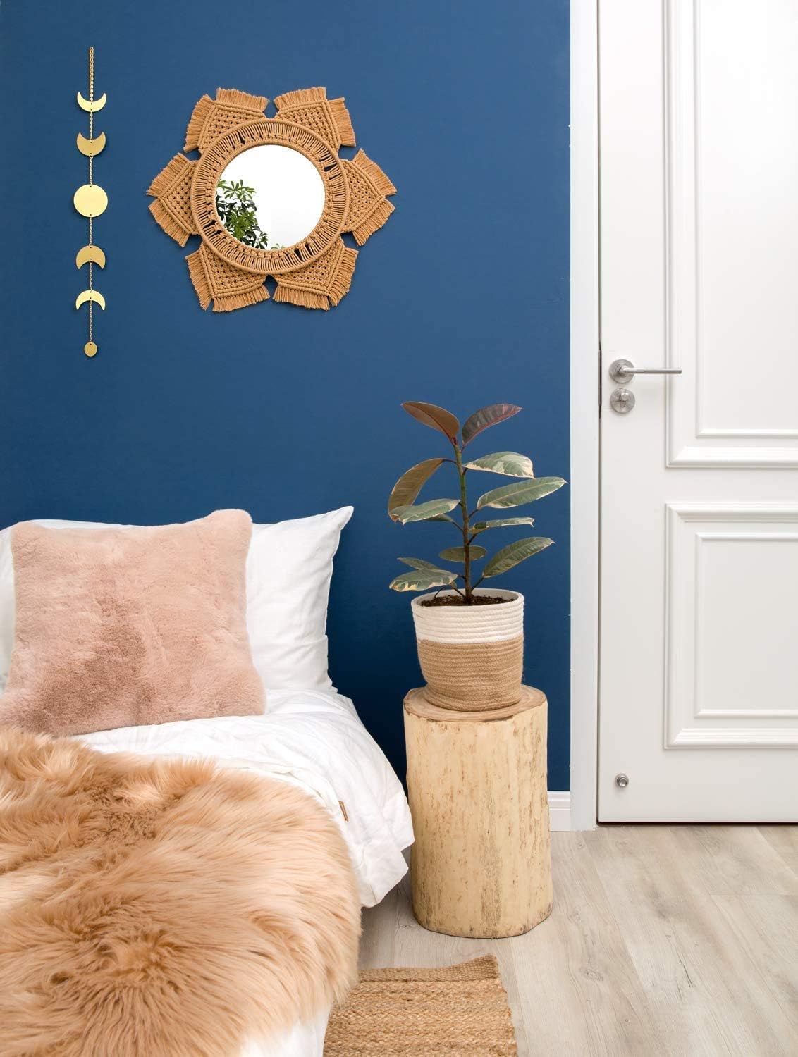 Mkono Gold Moon Phase Wall Hanging Decor