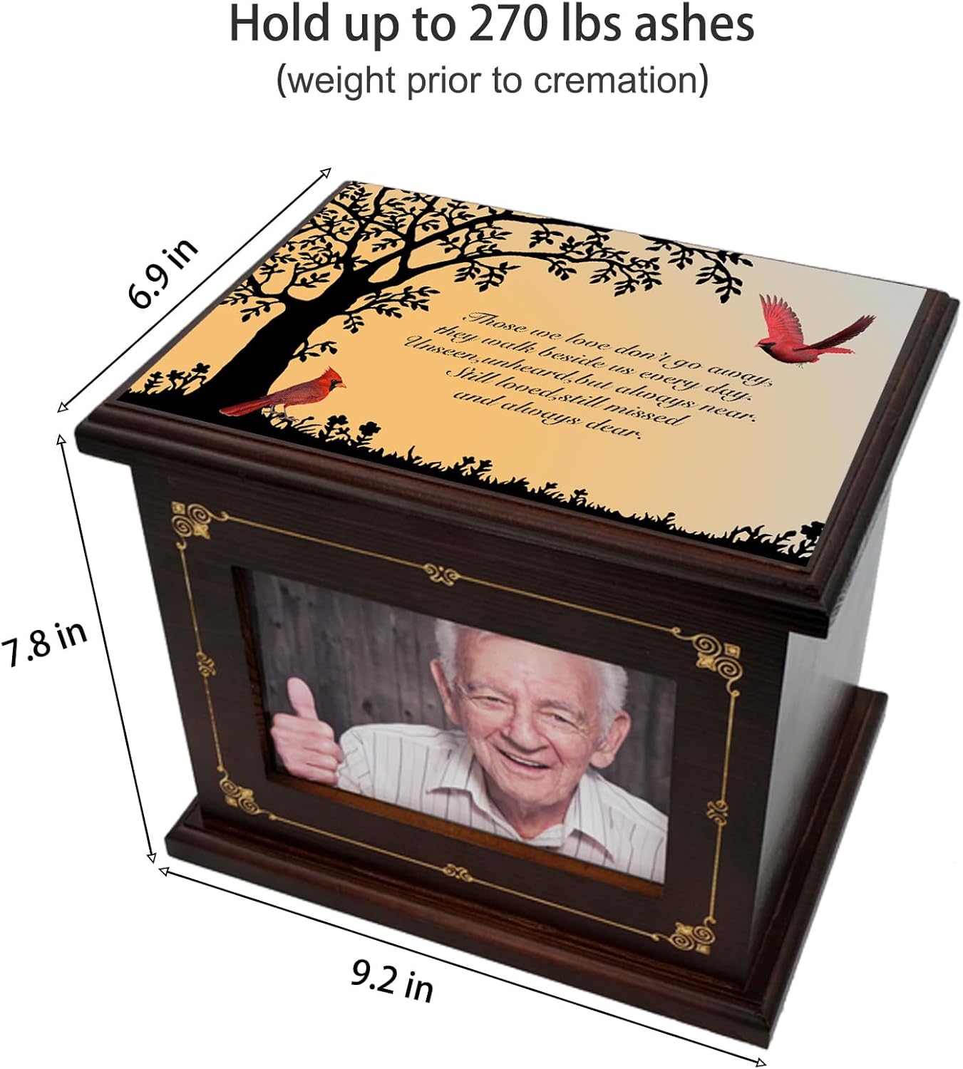 Tree of Life Wooden Cremation Urn for Ashes