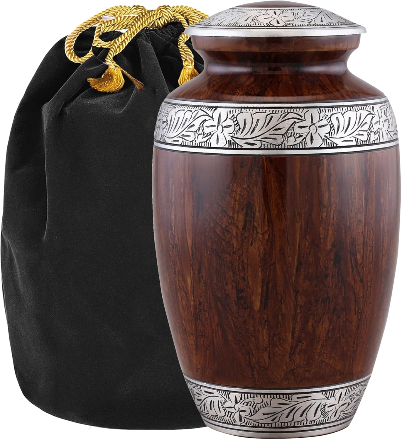 Cremation Urn for Human Ashes Large Adult Memorial Urn Brown