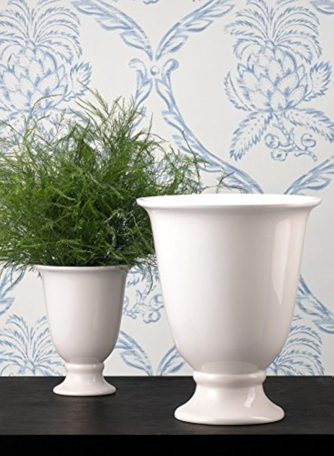 Serene Spaces Living Large White Porcelain Footed Bowl