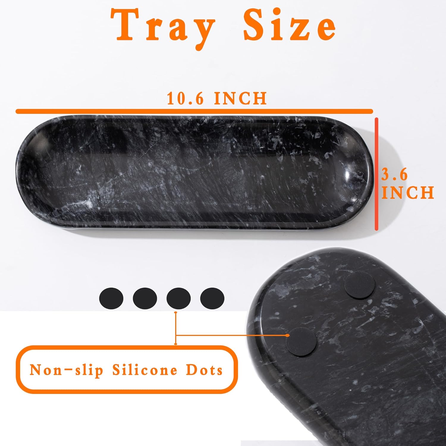 106 Black Marble Decorative Tray Bowl