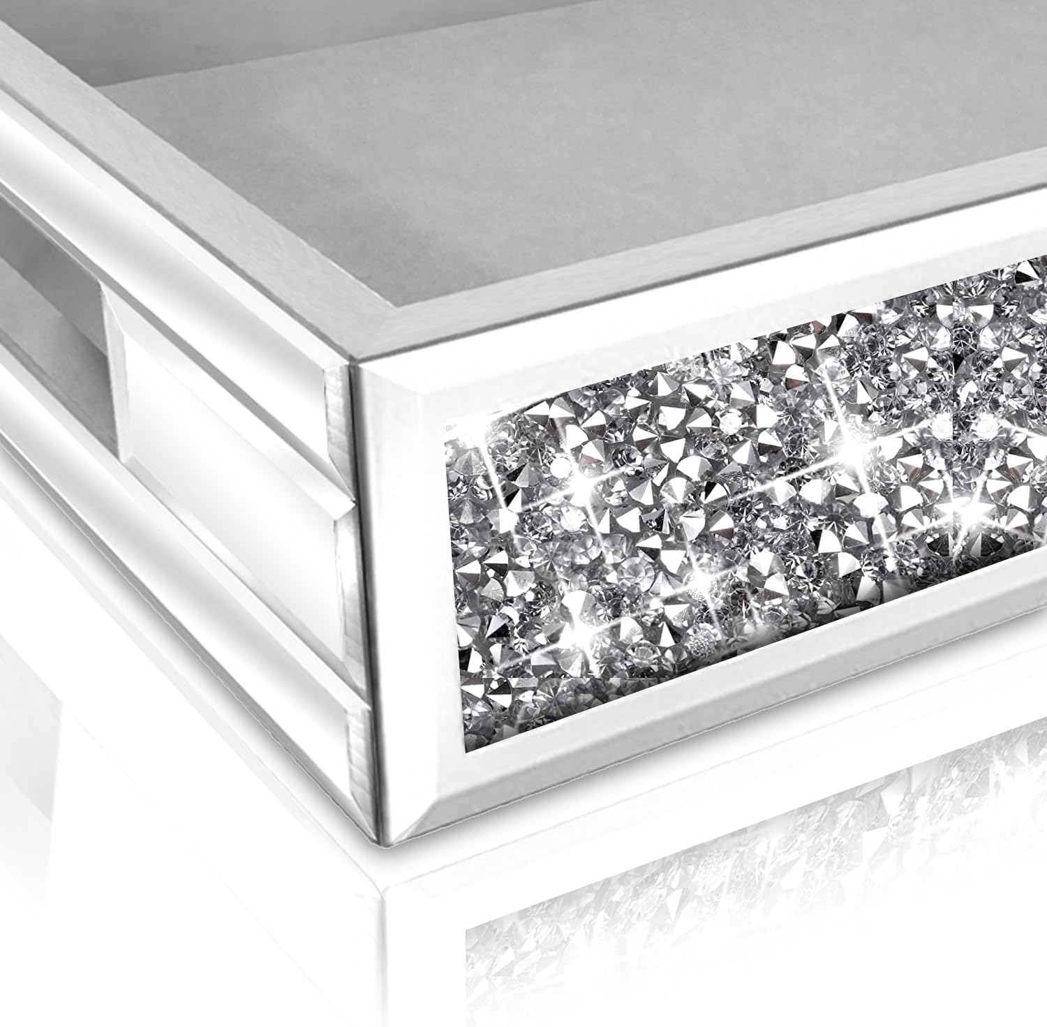Wocred Mirror Perfume Tray with Diamond Design