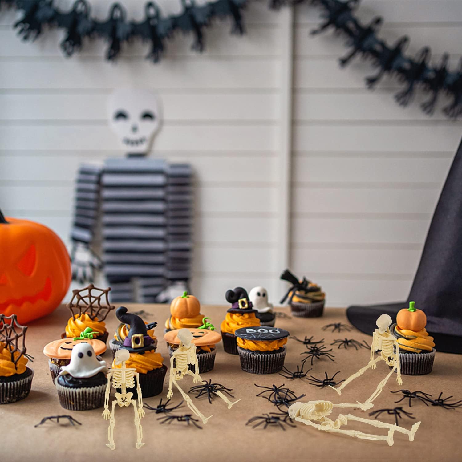 FINGOOO Mini Skeleton Halloween Decor 6 Piece