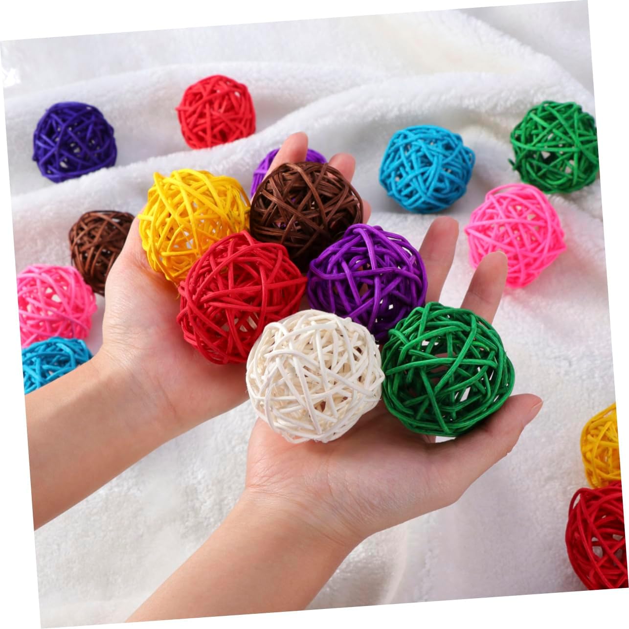 Cabilock 20pcs Wicker Decorative Balls for Home Wedding Party Christmas Decor