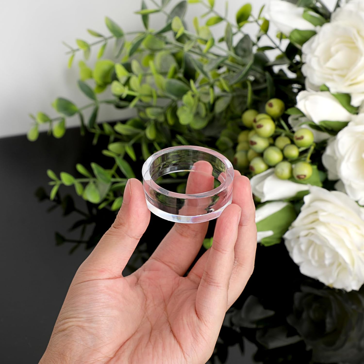 JUXYES 12 Clear Sphere Display Stands for Decorative Balls