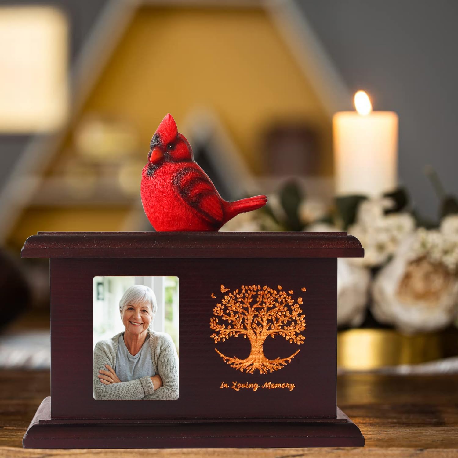 Contid Personalized Wooden Urn with Photo Frame