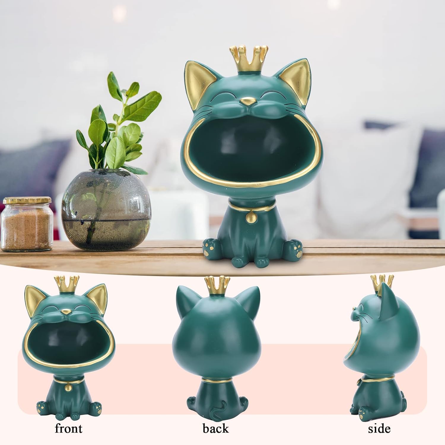 Fortune Cat Key Bowl for Entryway and Desk