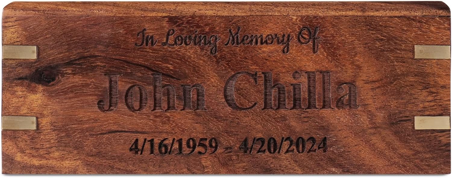 Personalized Rosewood Urns for Human or Pet Ashes Guitar Engraved Cremation Urn