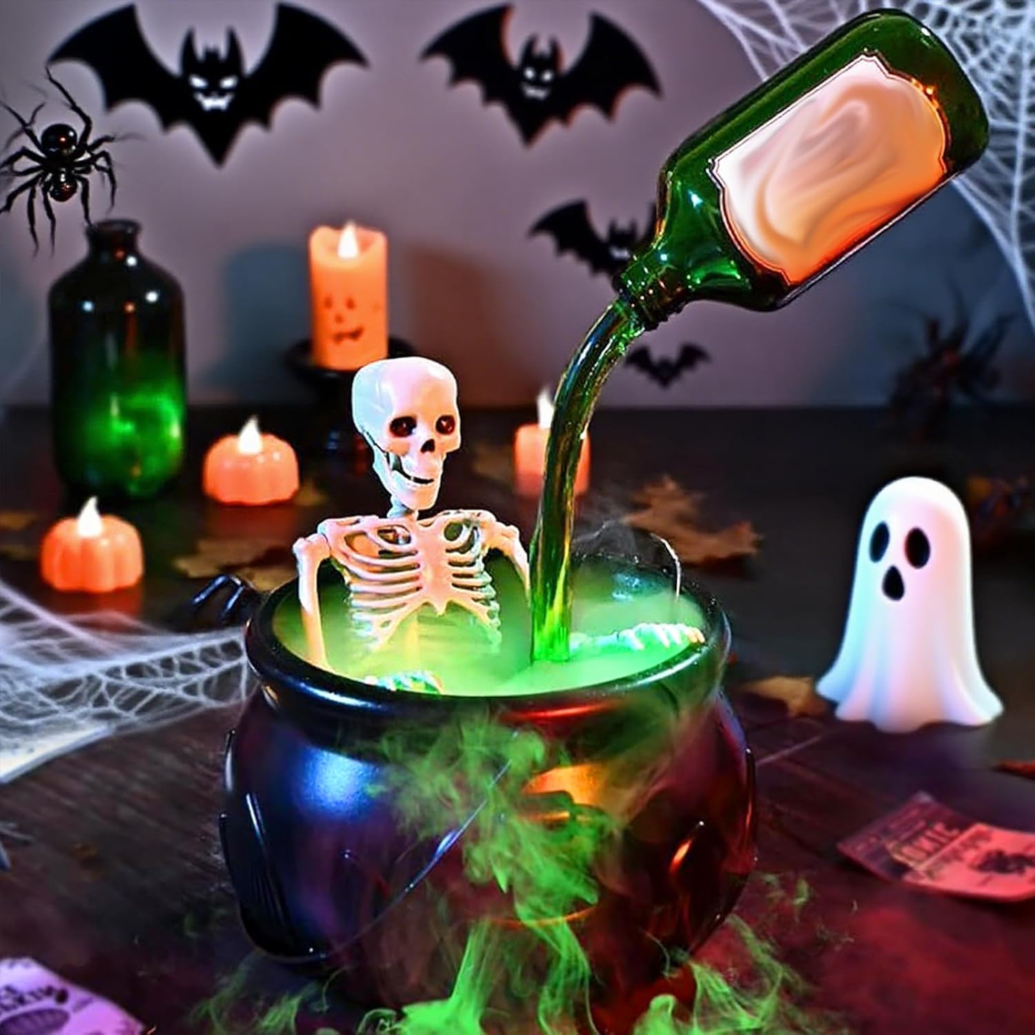 HERLYMO Halloween Decorative Bowls with Floating Bottles and Diffuser