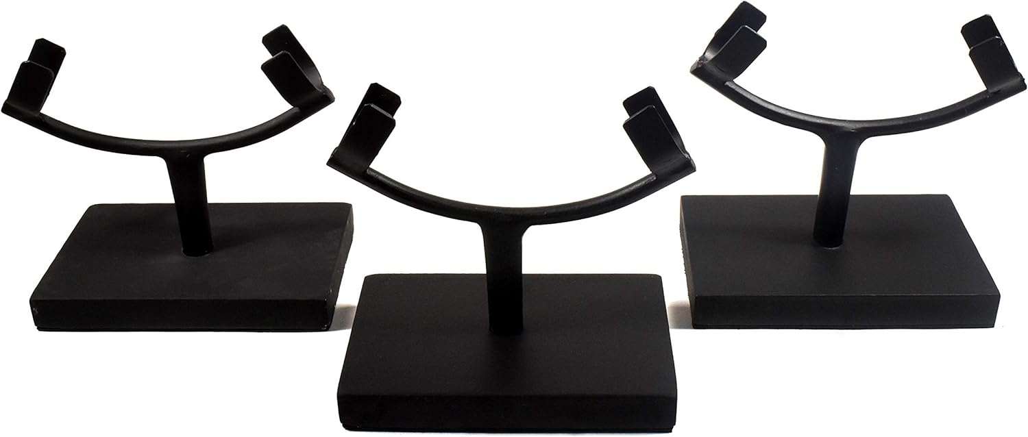 62 Inch Display Stand for Slab Slice Fossil Flat Minerals Black One Arm Two Prong Holder