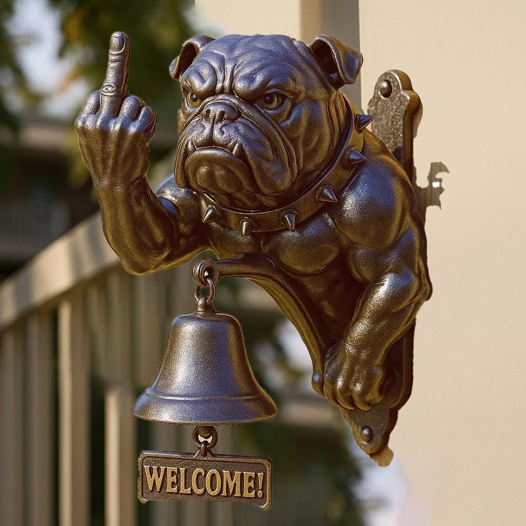 Funny Bulldog Door Knocker Decorative Bell