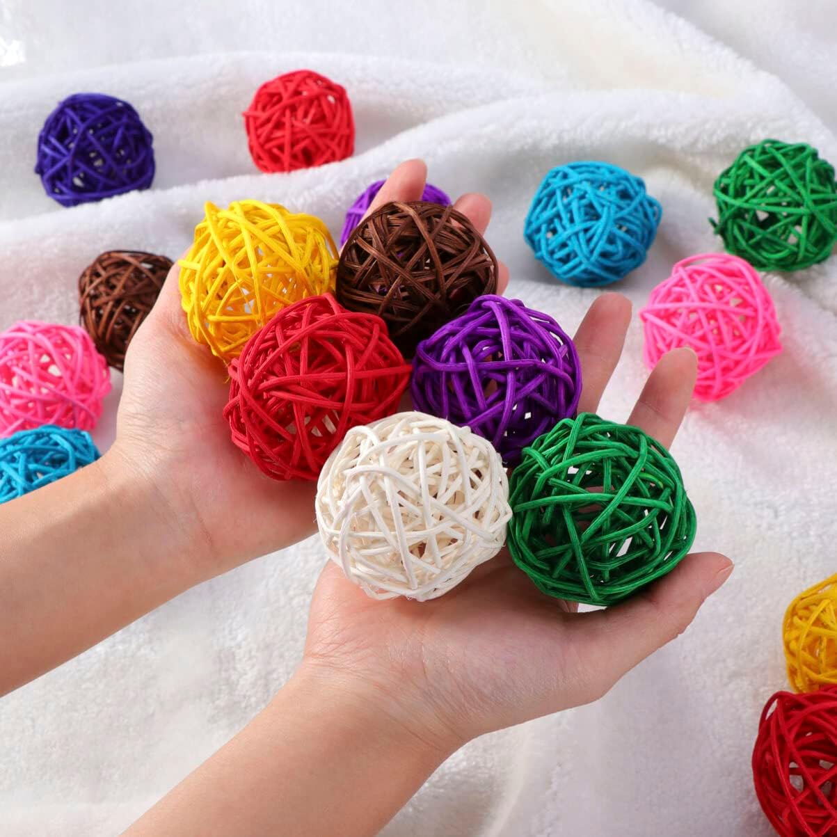 20pcs Wicker Rattan Decorative Balls for Home Decor and Events