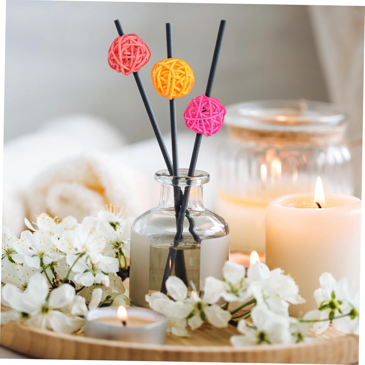 100pcs Colorful Rattan Decorative Balls
