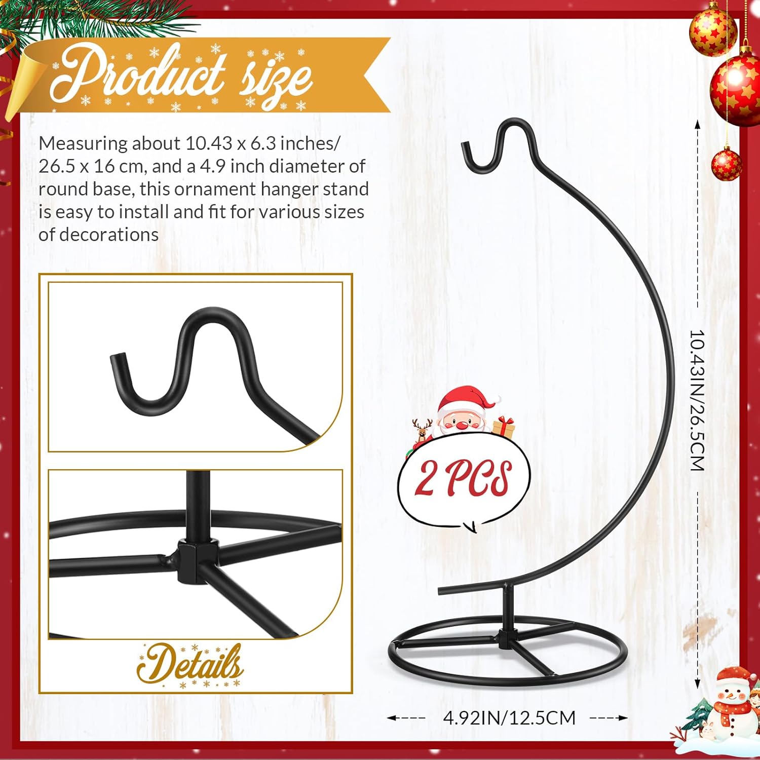 Baderke 2 Pack Ornament Display Stand Hanging Hook