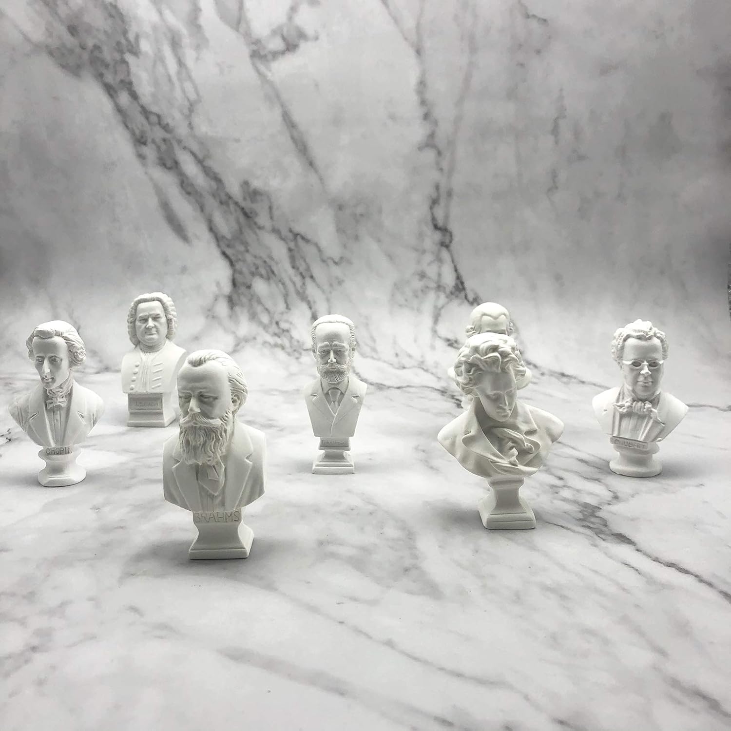 7 Piece Classic Mini Resin Bust Sculpture Set